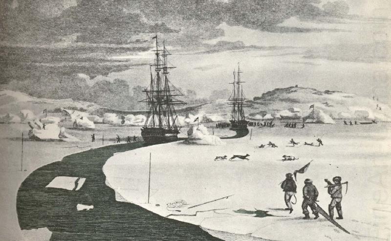 william r clark parrys fartyg tar sig fram genom isen under hans tredje forsok attfinna nordvastpassagen 1824 china oil painting image